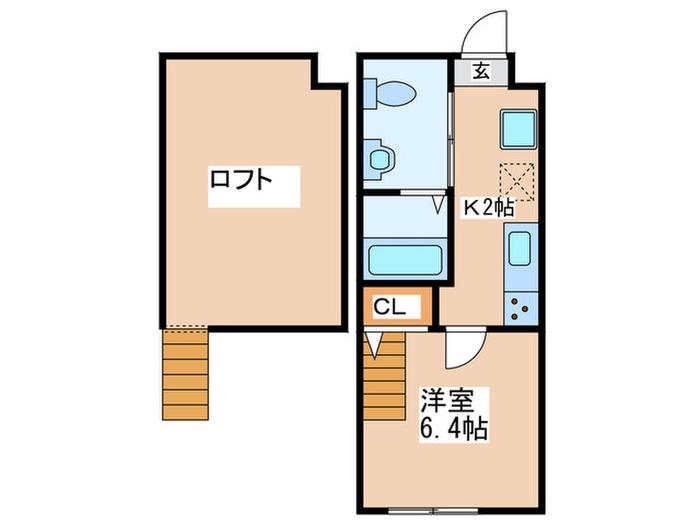 ローズハイツ相模大野(1K/1階)の間取り写真