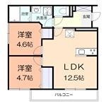 ボナールV(2LDK/2階)の間取り写真