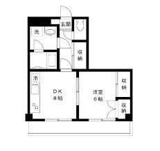 コーポ鈴蔵(1DK/3階)の間取り写真