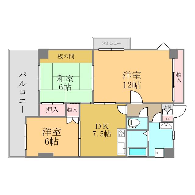 ロイヤルメゾン(3LDK/5階)の間取り写真