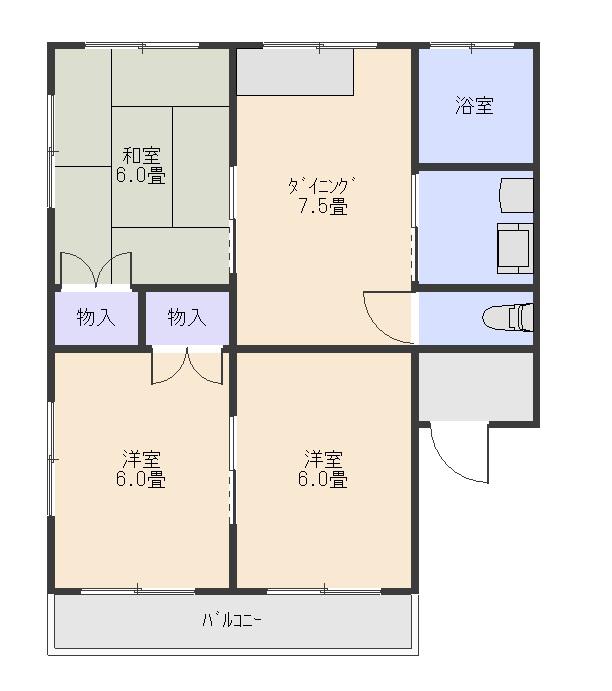 井上ハイツ(2LDK/1階)の間取り写真