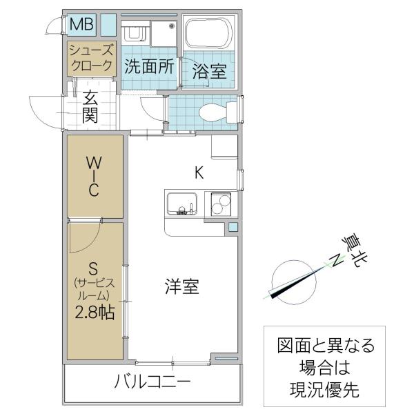 SYマンション(1SK/1階)の間取り写真