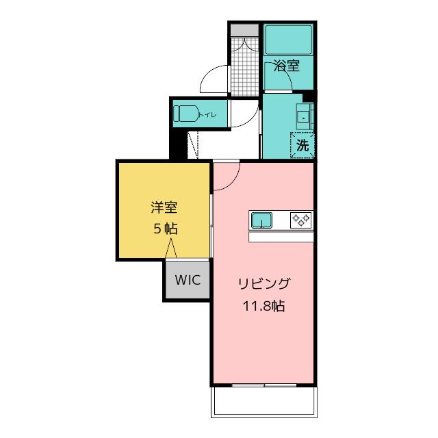 シャーメゾン蘇原(1LDK/2階)の間取り写真