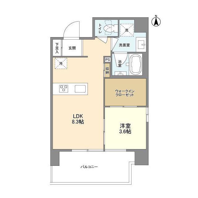 グランカーサ川口並木(1LDK/7階)の間取り写真