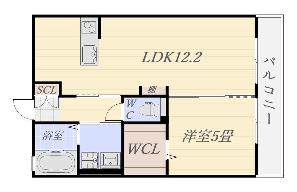 ラシュレ(1LDK/2階)の間取り写真