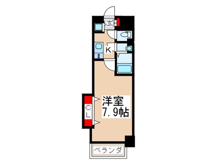LUXE長田(1K/3階)の間取り写真