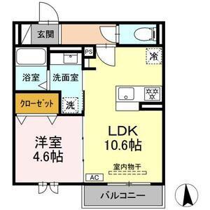 セレスティア旭町(1LDK/3階)の間取り写真