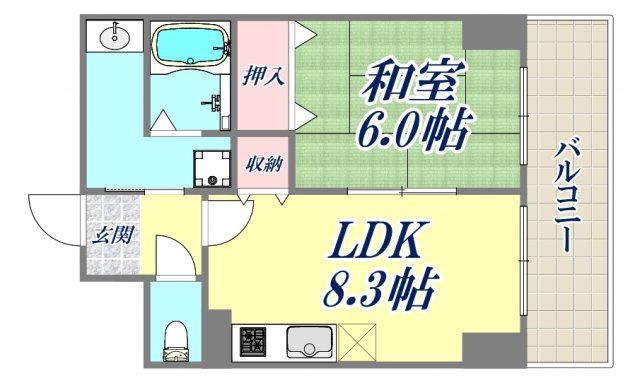 カサベラセントラルプラザ長田(1LDK/5階)の間取り写真