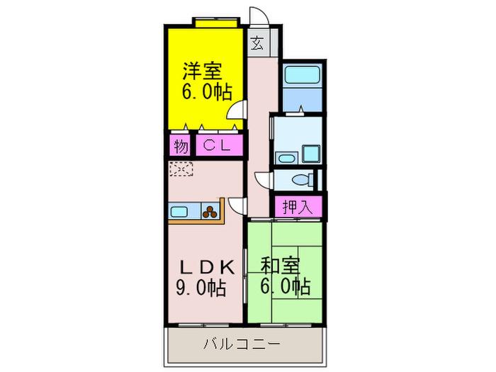 ハイムグローリーII(2LDK/2階)の間取り写真