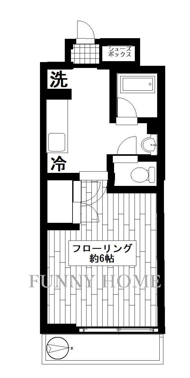 グランホース壱番館(1K/5階)の間取り写真