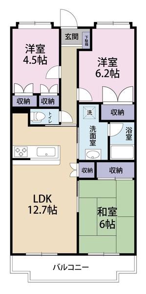 ラークビレッジ(3LDK/3階)の間取り写真