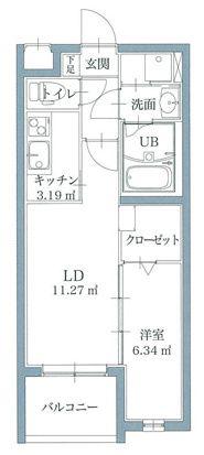 リアンレガーロ井尻ステーションイースト館(1LDK/2階)の間取り写真