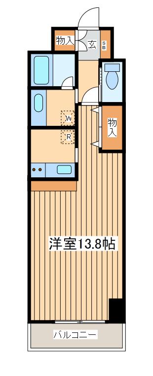カスタネア(1K/3階)の間取り写真