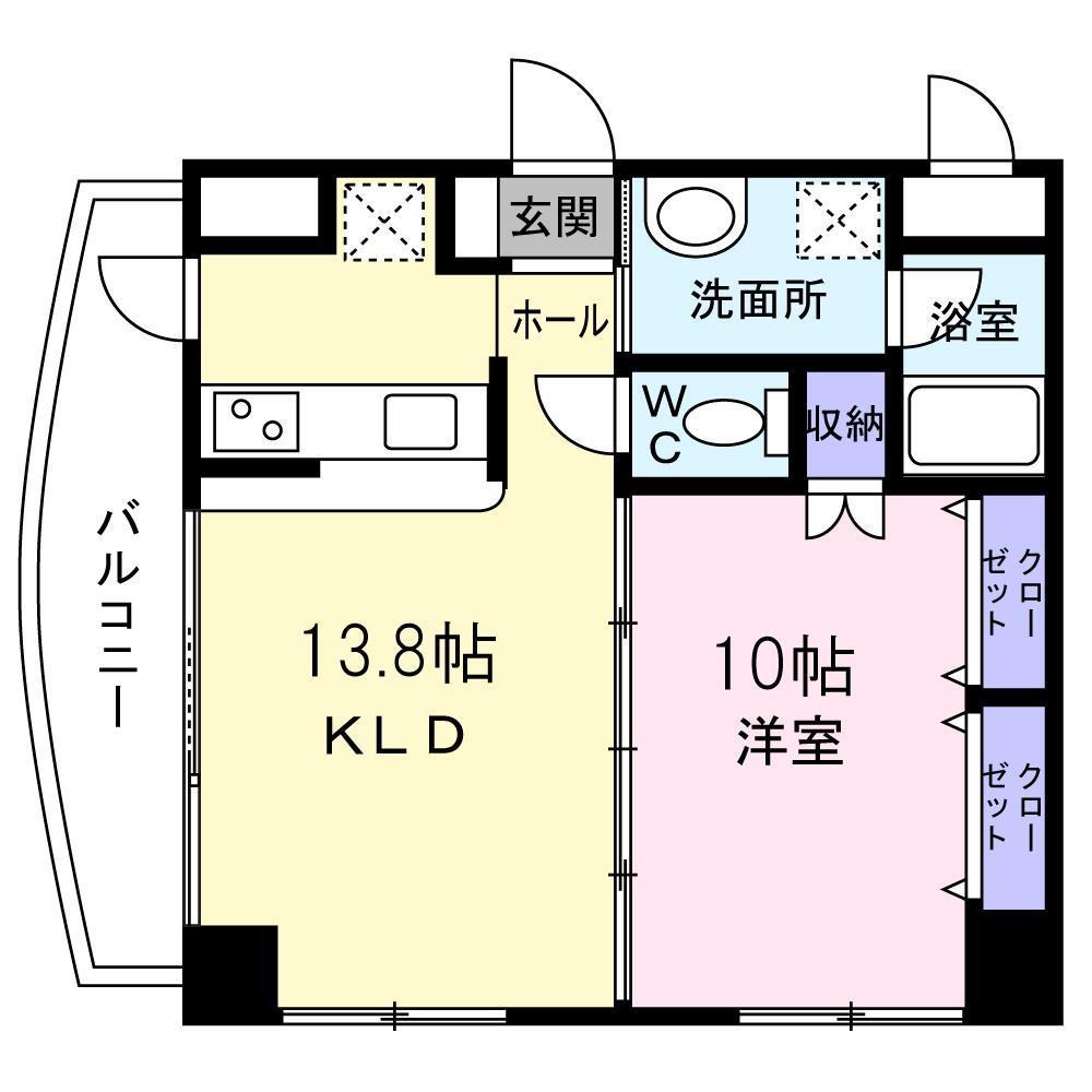 CORSO S 2613(1LDK/4階)の間取り写真