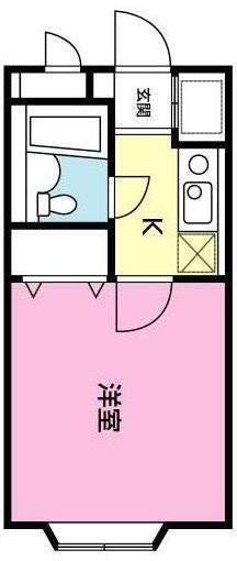 そよ風弐番館(1K/3階)の間取り写真
