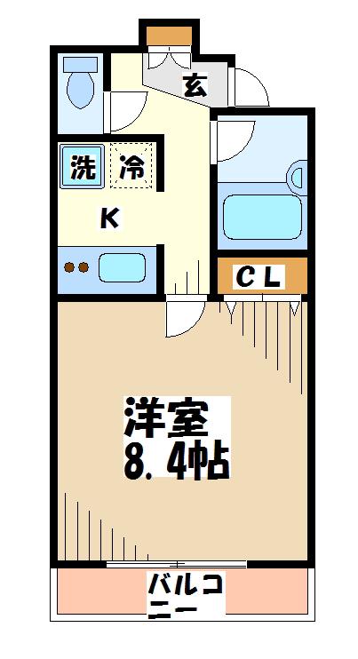 オーク・スクエア八幡山(1K/2階)の間取り写真