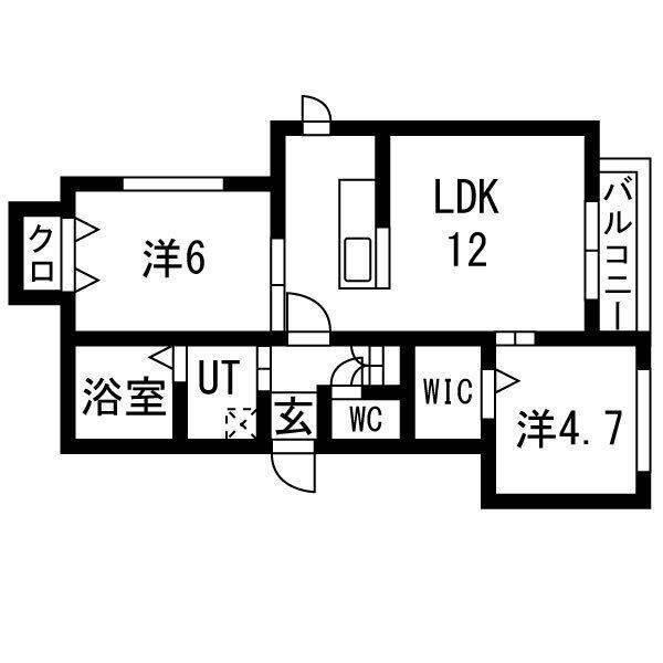 KKルミナス(2LDK/2階)の間取り写真