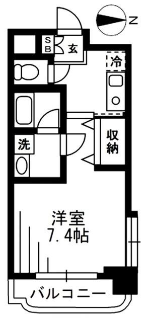 クリスタル大森(1K/3階)の間取り写真