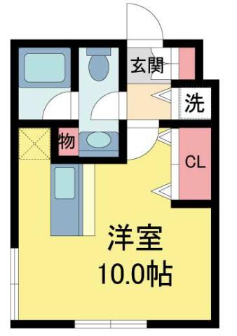 ブリストル(ワンルーム/1階)の間取り写真