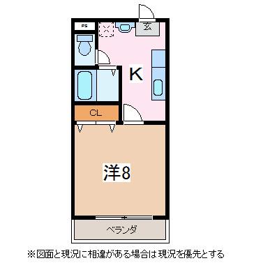 ビューテラス21C(1K/3階)の間取り写真