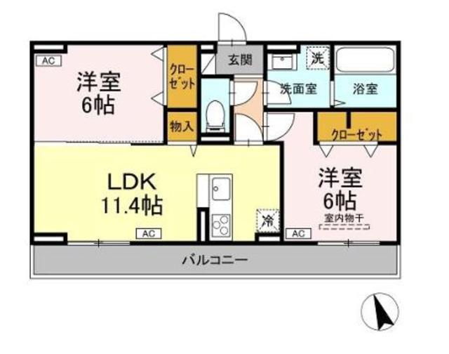 カサヴェール(2LDK/3階)の間取り写真