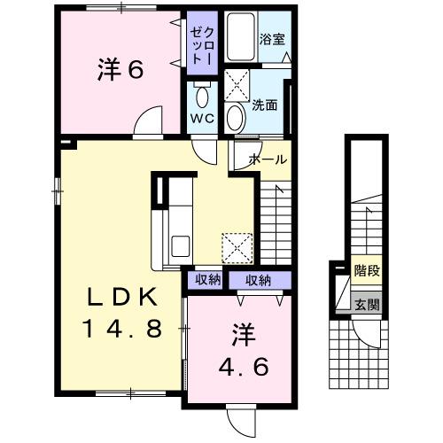 サンリット(2LDK/2階)の間取り写真