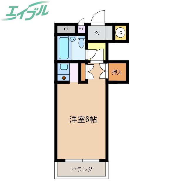 ヴィラカタオカ(ワンルーム/3階)の間取り写真