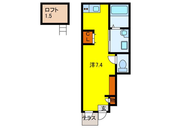 あんしん池田上町08-4006(ワンルーム/1階)の間取り写真
