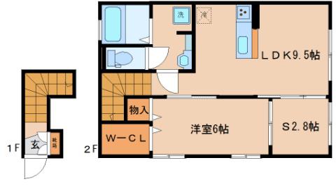 LA MAISONひじりの丘(1SLDK/2階)の間取り写真