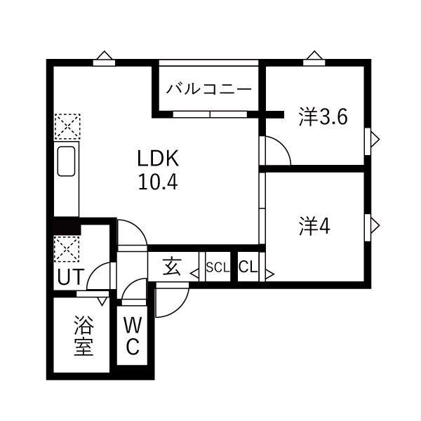 DEVELD西又兵ヱ(2LDK/2階)の間取り写真