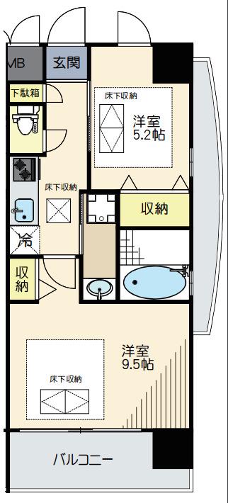 ノース VILLAGE BIRTH PLACE(2K/4階)の間取り写真