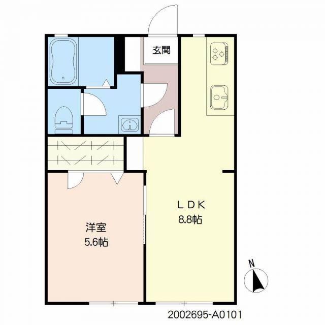アネックス鍋島A(1LDK/1階)の間取り写真