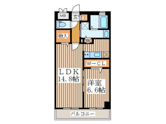 グリーンヒルズ(1LDK/9階)の間取り写真