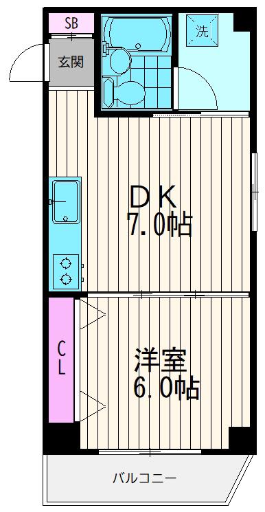 ニッポーホームズ(1DK/2階)の間取り写真