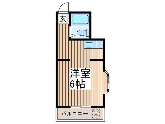 カーサベルデ(ワンルーム/2階)の間取り写真