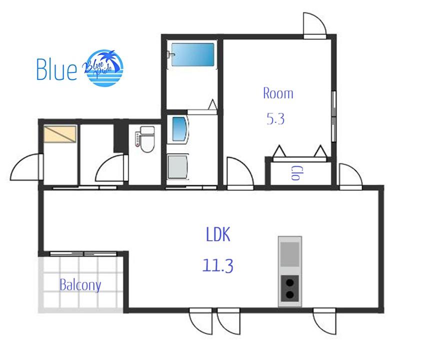 HEBEL MAISON ONE(1LDK/2階)の間取り写真