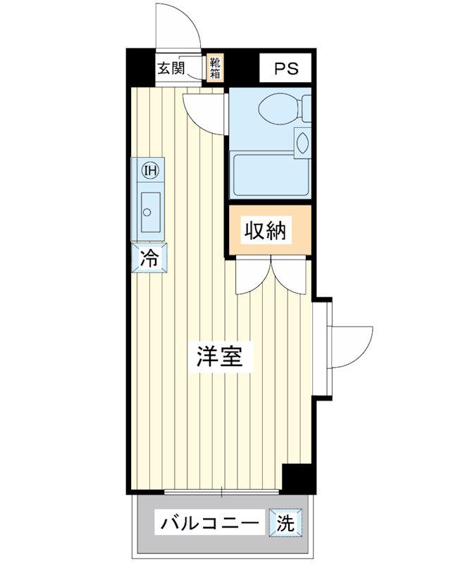 スカイハイツ(ワンルーム/3階)の間取り写真