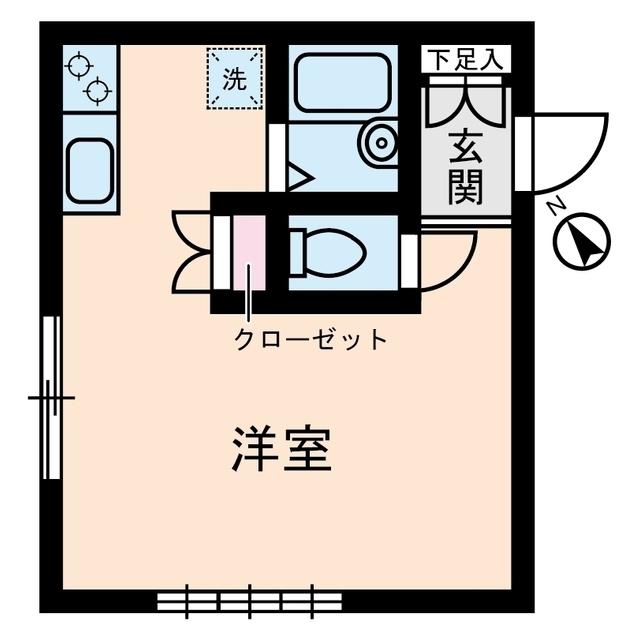 カーサグリス(ワンルーム/1階)の間取り写真