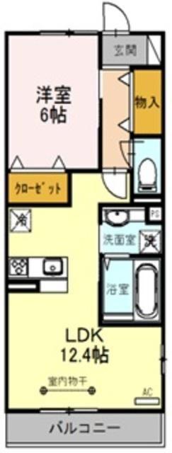 ノワイエII(1LDK/2階)の間取り写真