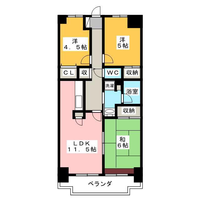 カーサエスペランサ(3LDK/6階)の間取り写真