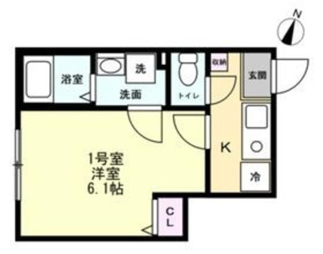 ブリーゼ平町(1K/1階)の間取り写真