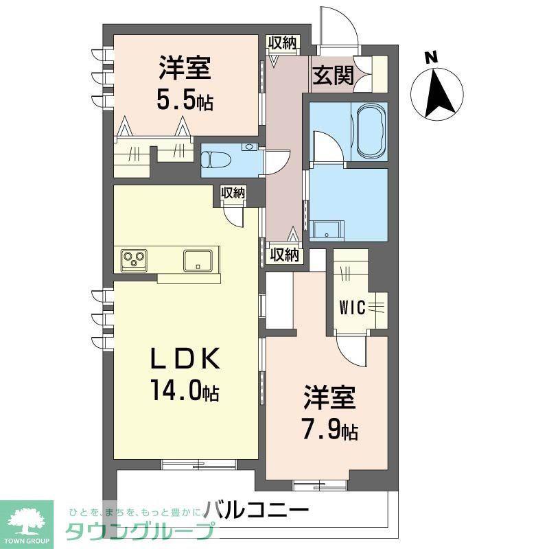 プルミエ グロリエ(2LDK/2階)の間取り写真