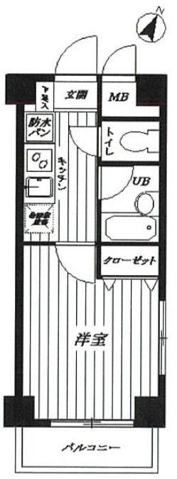 サンテミリオン恵比寿(1K/3階)の間取り写真