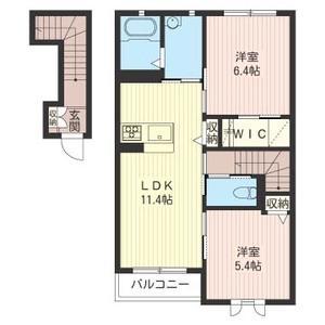ラルジュ金山B(2LDK/2階)の間取り写真