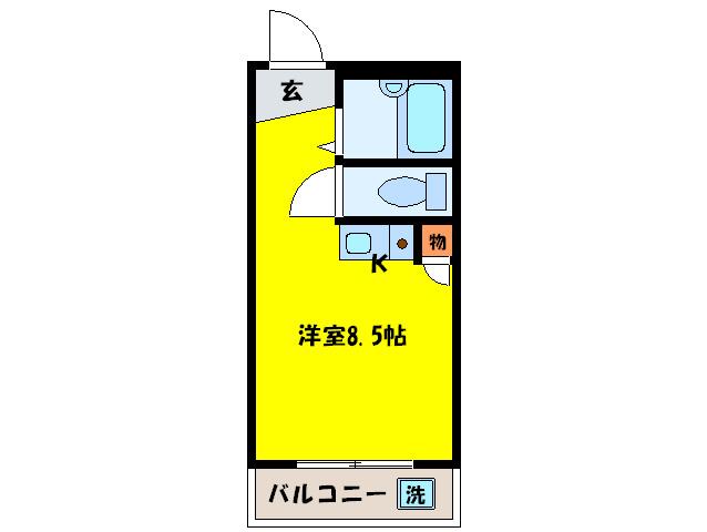 グランセオ泉佐野(ワンルーム/3階)の間取り写真