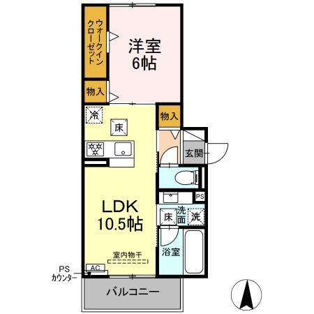 RAUM Y(1LDK/1階)の間取り写真