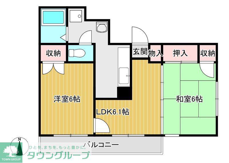 メゾンウエストリバー(2DK/2階)の間取り写真