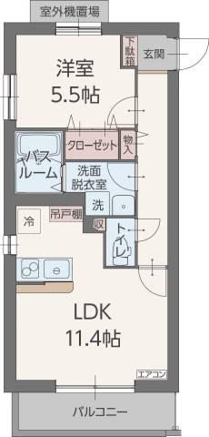 カームコート(1LDK/2階)の間取り写真
