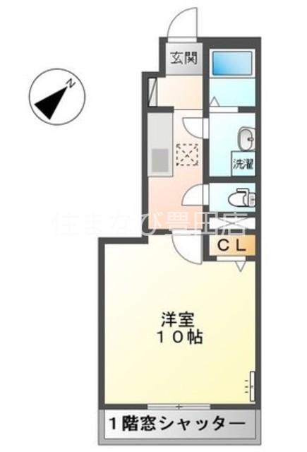 クレストハイム(1K/1階)の間取り写真