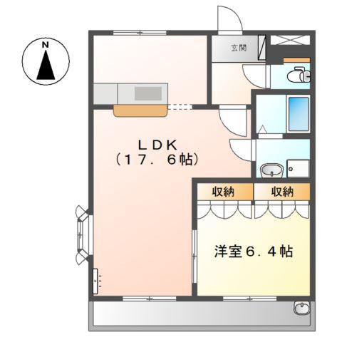 ステイブル円座II(1LDK/1階)の間取り写真